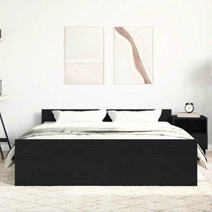 Giroletto senza Materasso Rovere Nero 160x200 cm Truciolato | homemem39