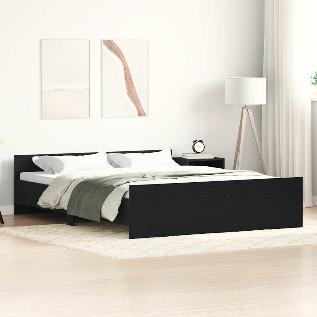 Giroletto senza Materasso Rovere Nero 160x200 cm Truciolato | homemem39