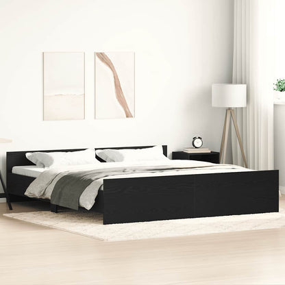 Struttura letto senza materasso in rovere nero 180x200 cm in legno composito - homemem39