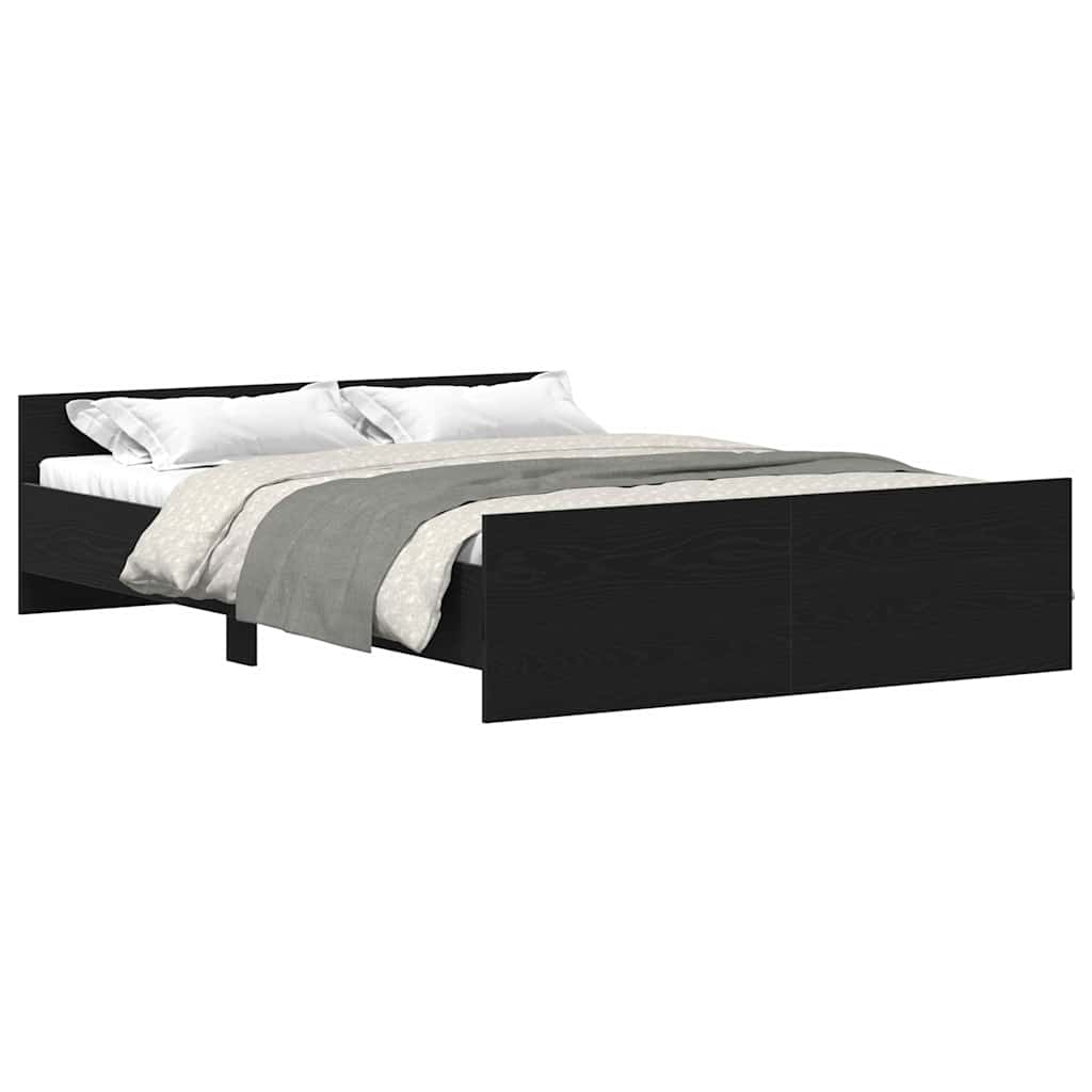 Giroletto senza Materasso Rovere Nero 140x190 cm Truciolato