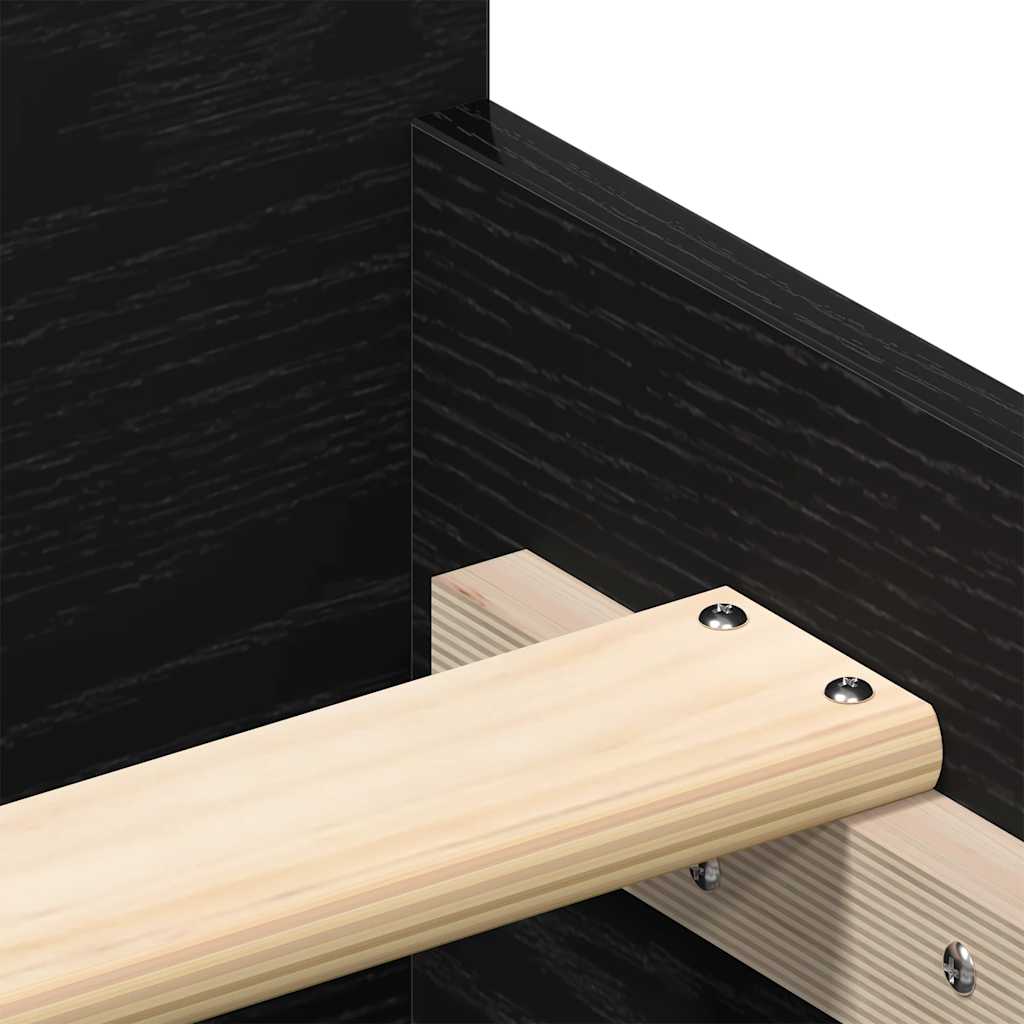Giroletto senza Materasso Rovere Nero 135x190 cm Truciolato | homemem39