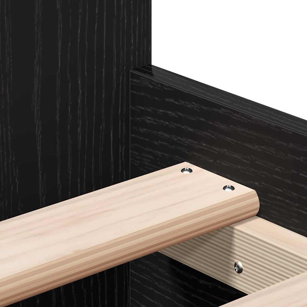 Struttura del letto con cassetto Rovere Nero 203 x 93 x 50 cm | homemem39