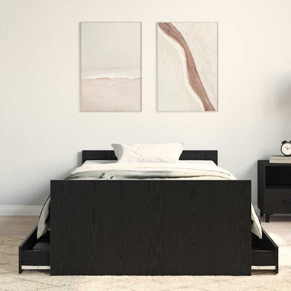 Struttura del letto con cassetto Rovere Nero 193 x 93 x 50 cm | homemem39