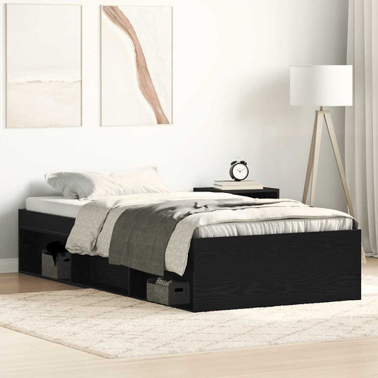 Giroletto senza Materasso Rovere Nero 90x190cm in Truciolato | homemem39