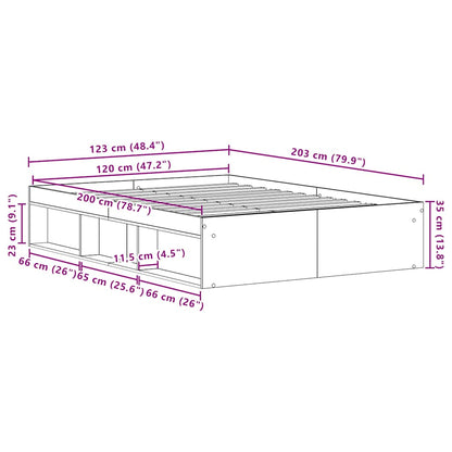 Giroletto senza Materasso Rovere Nero 120x200 cm Truciolato - homemem39