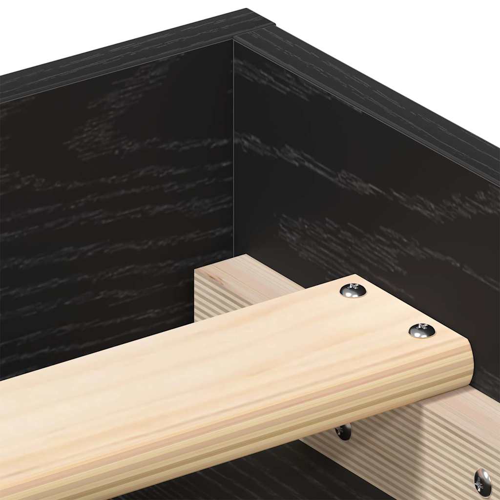 Giroletto senza Materasso Rovere Nero 140x200 cm Truciolato | homemem39