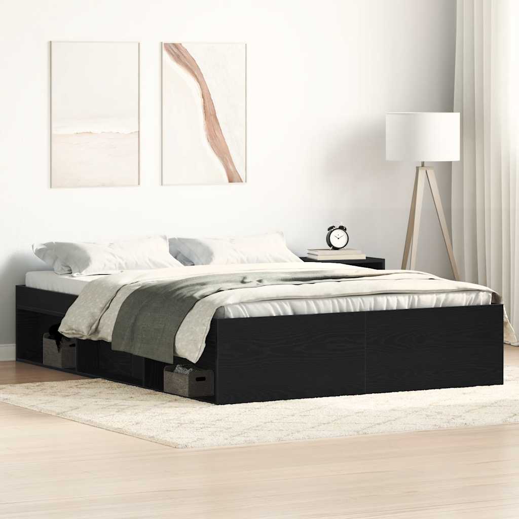 Giroletto senza Materasso Rovere Nero 140x200 cm Truciolato | homemem39
