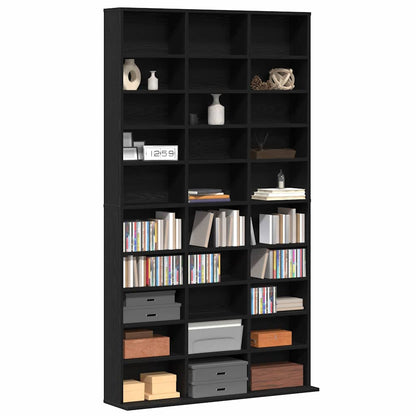 Mobile per CD Rovere Nero 101 x 23 x 177,5 cm Legno multistrato | homemem39