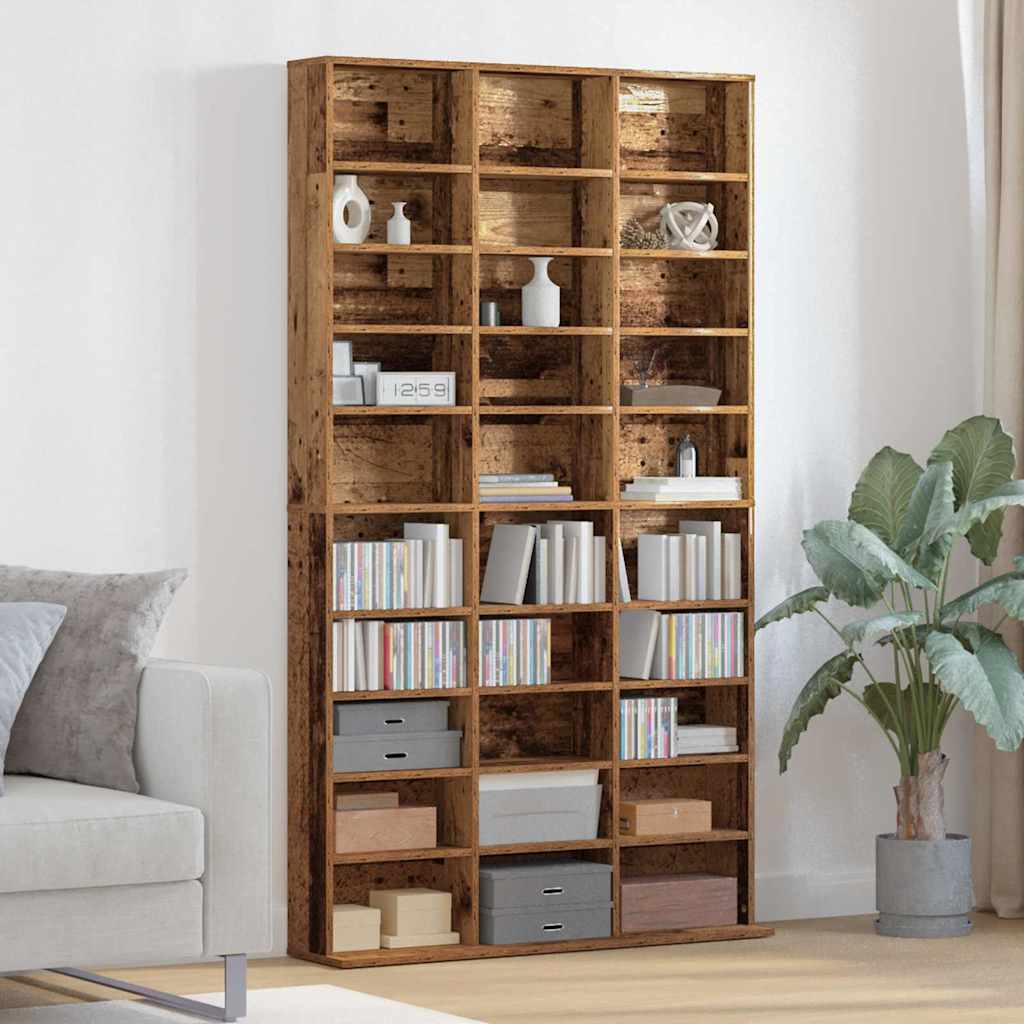 Mobile per CD con lo scaffale Legno vecchio 101 x 23 x 177,5 cm