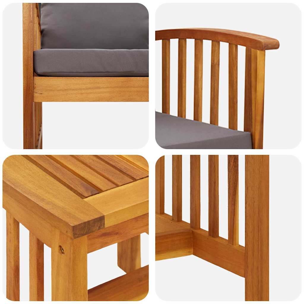 Set Divano da Giardino 3 pcs Marrone legno massello di acacia - homemem39