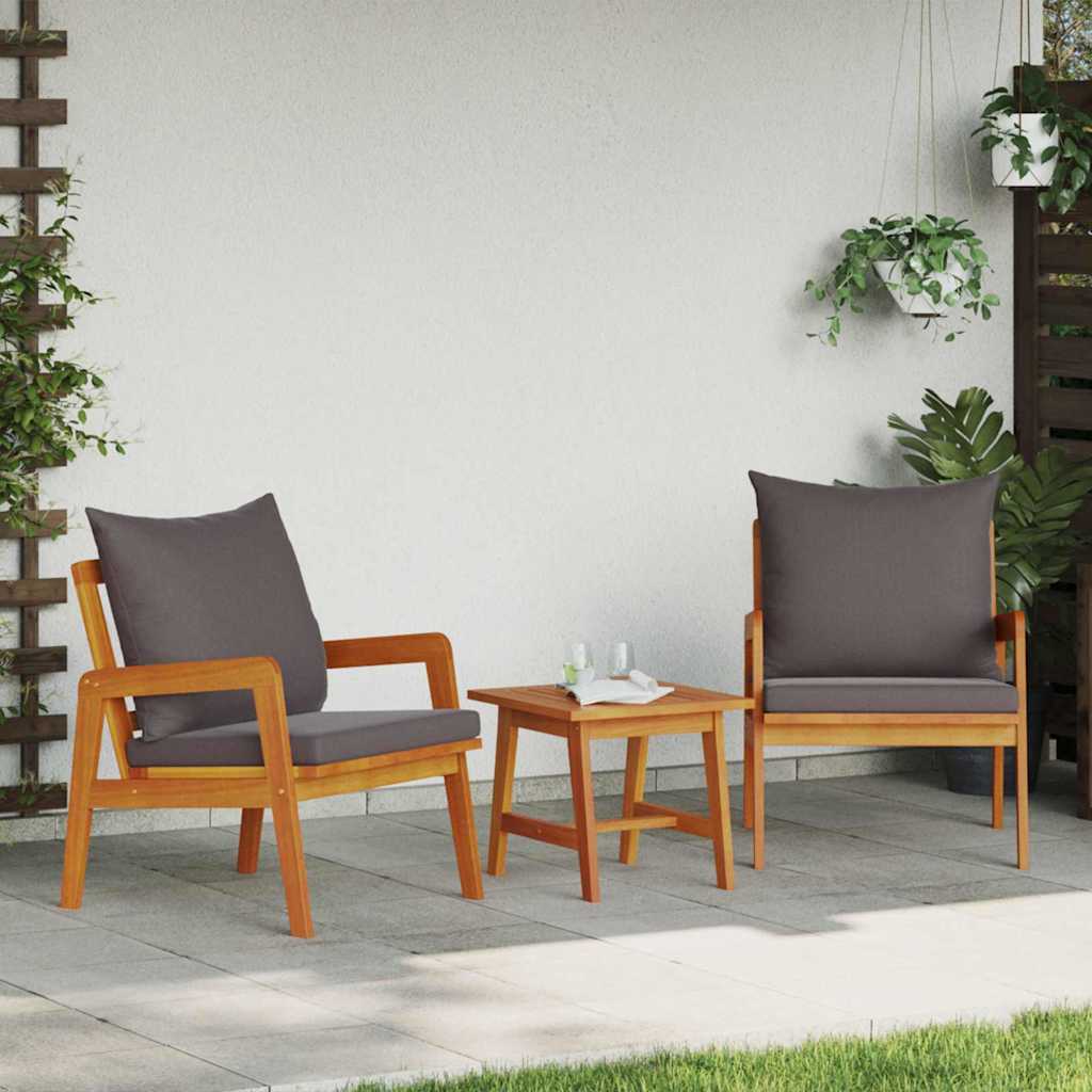 Sedia da Giardino 2 Pezzo Olio Naturale 65 x 59,5 x 72 cm