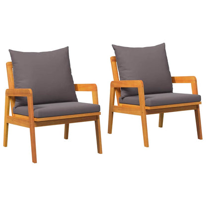 Sedia da Giardino 2 Pezzo Olio Naturale 65 x 59,5 x 72 cm | homemem39