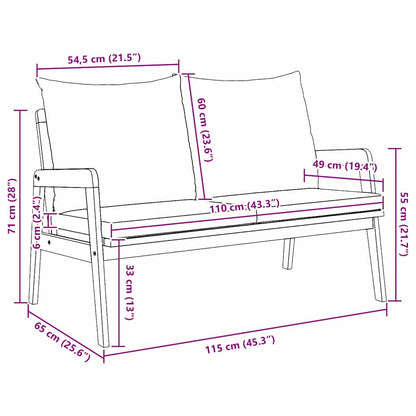 Panchina da giardino Olio Naturale Legno di Acacia Massello