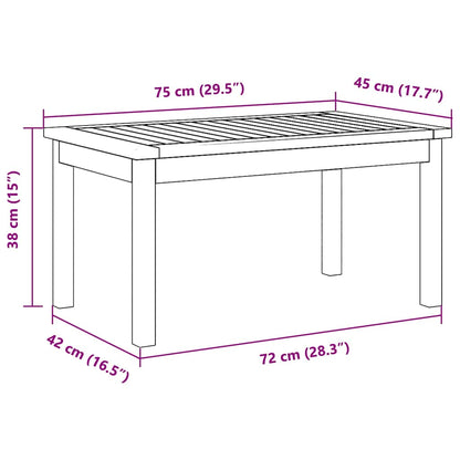 Tavolino da salotto Olio Naturale Legno di Acacia Massello