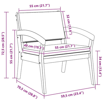Sedia da Giardino 2 pcs Marrone Legno massello di acacia - homemem39