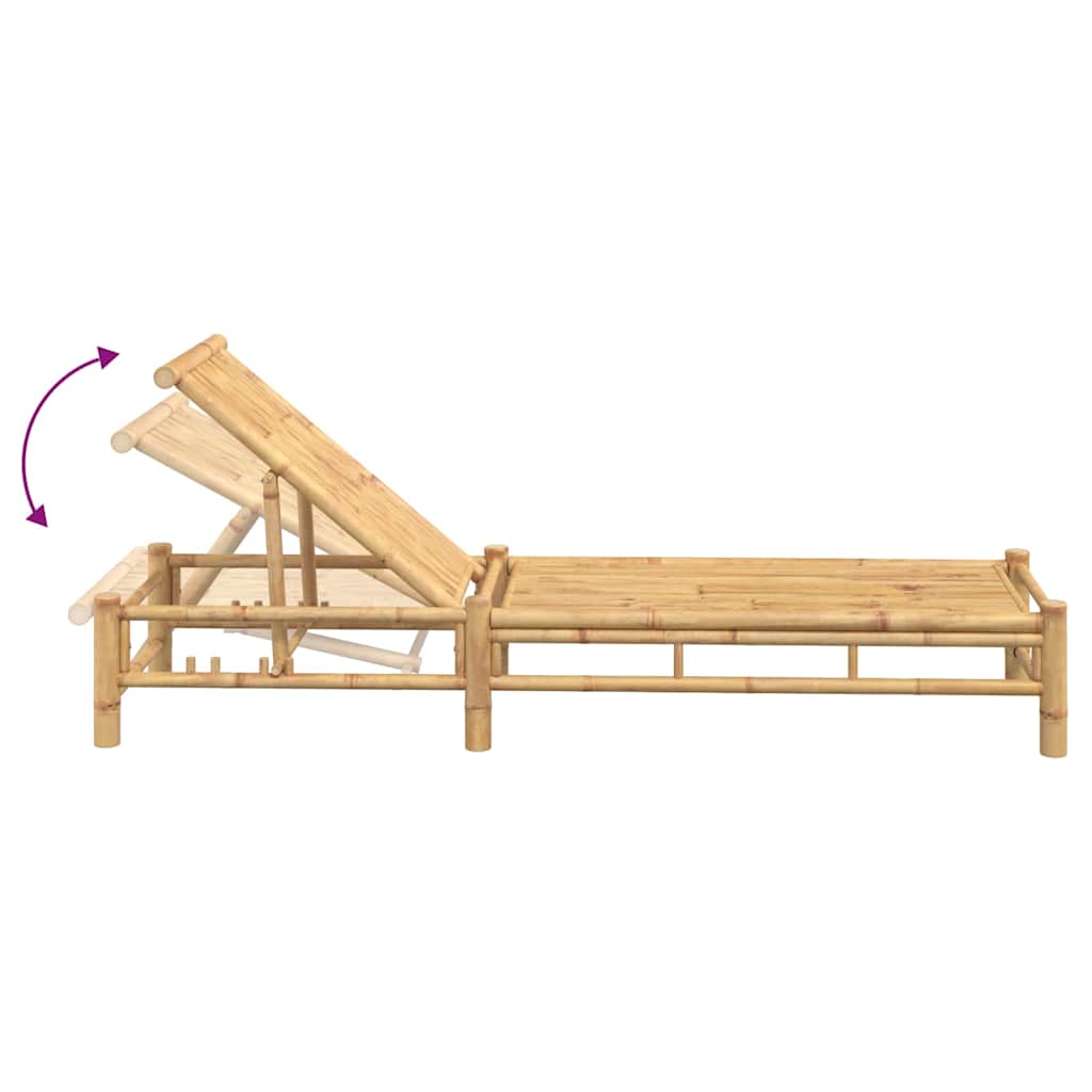 Lettino Prendisole 55x199x30 cm in Bambù - homemem39