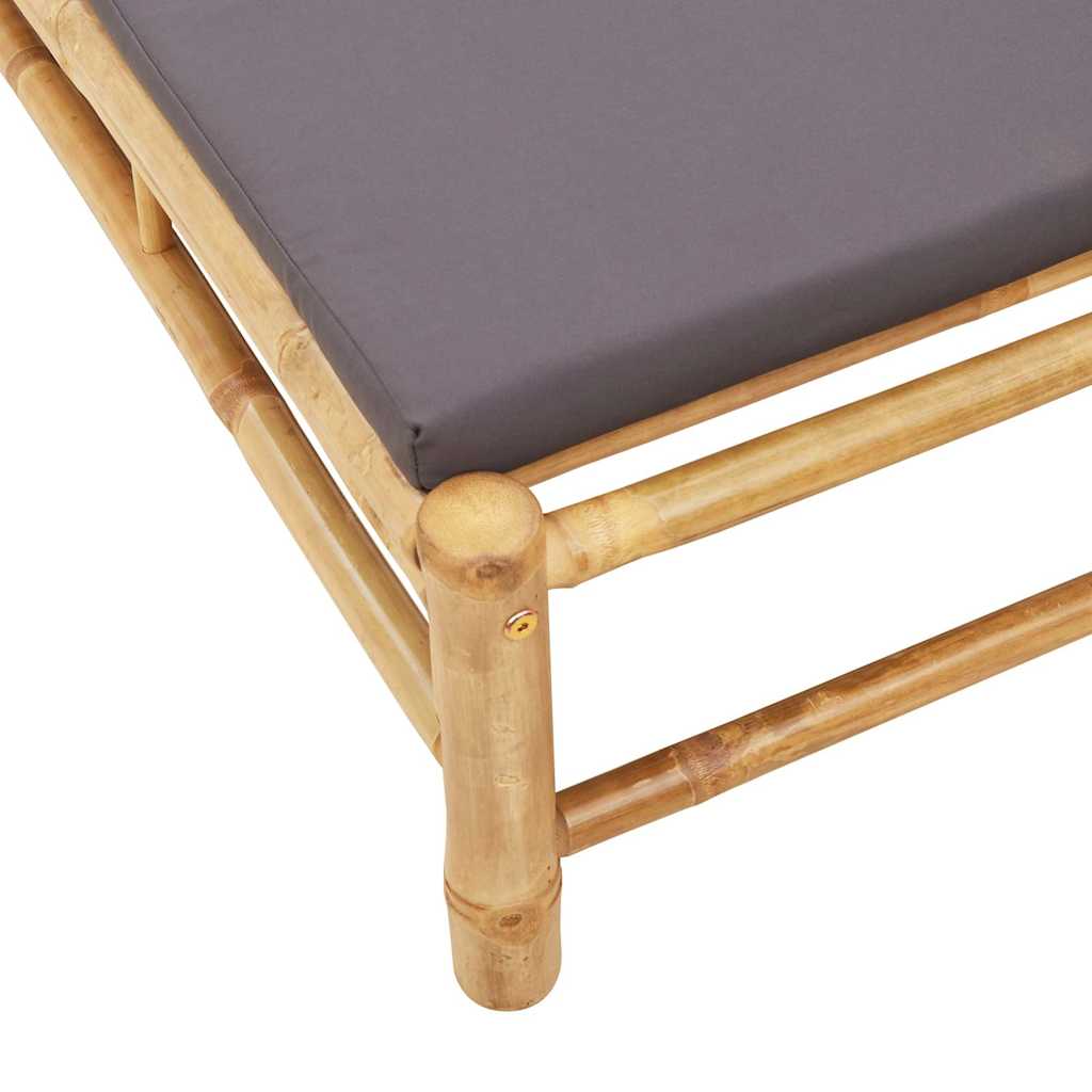 Lettino Prendisole con Cuscini 55x199x30 cm in Bambù - homemem39