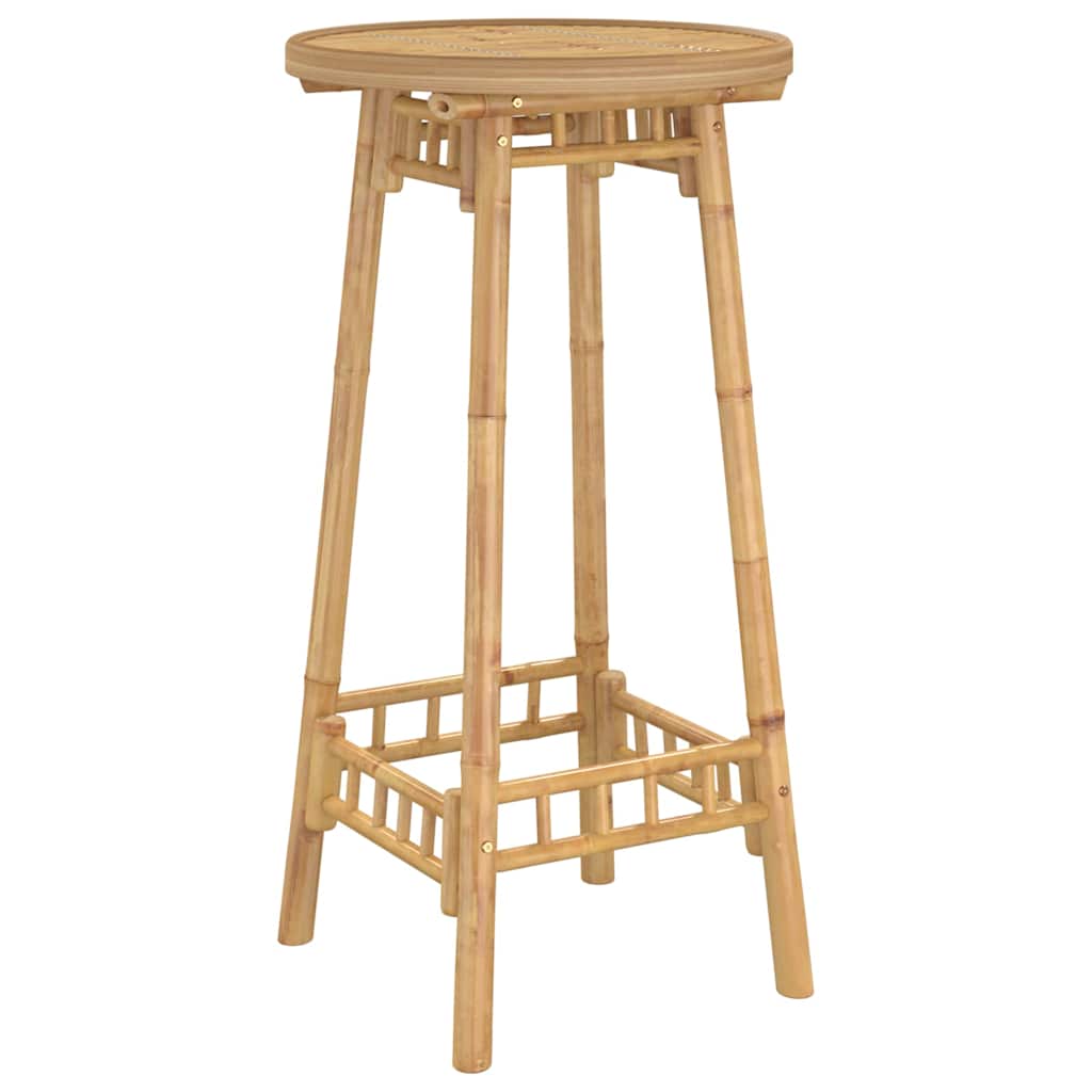 Tavolo da Bar da Esterno Rotondo Ø55x100 cm in Bambù - homemem39