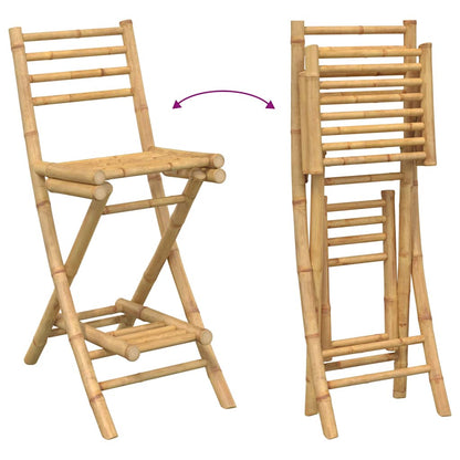 Set Bar da Esterno 3 pz Pieghevole in Bambù