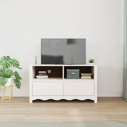 Mobile TV Drammen Bianco 99 x 43 x 55 cm Legno massello di pino