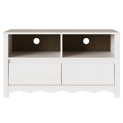 Mobile TV Drammen Bianco 99 x 43 x 55 cm Legno massello di pino