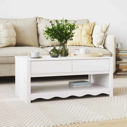 Tavolino da salotto con cassetto Drammen Bianco 99 x 55 x 45 cm | homemem39