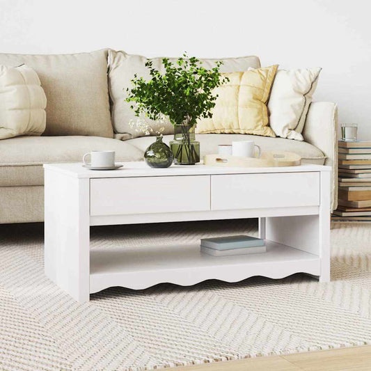 Tavolino da salotto con cassetto Drammen Bianco 99 x 55 x 45 cm | homemem39