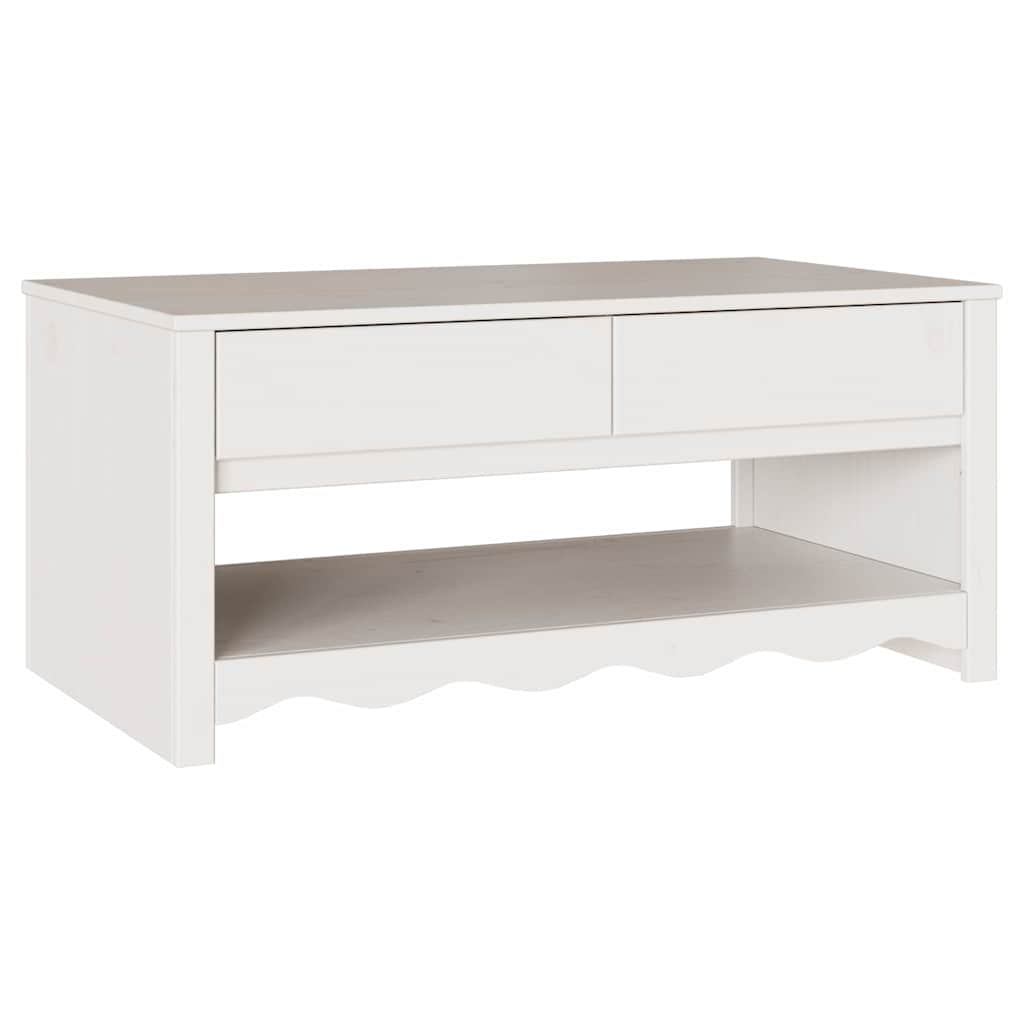 Tavolino da salotto con cassetto Drammen Bianco 99 x 55 x 45 cm | homemem39