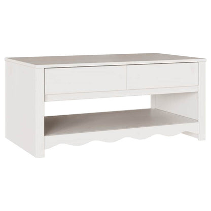 Tavolino da salotto con cassetto Drammen Bianco 99 x 55 x 45 cm | homemem39