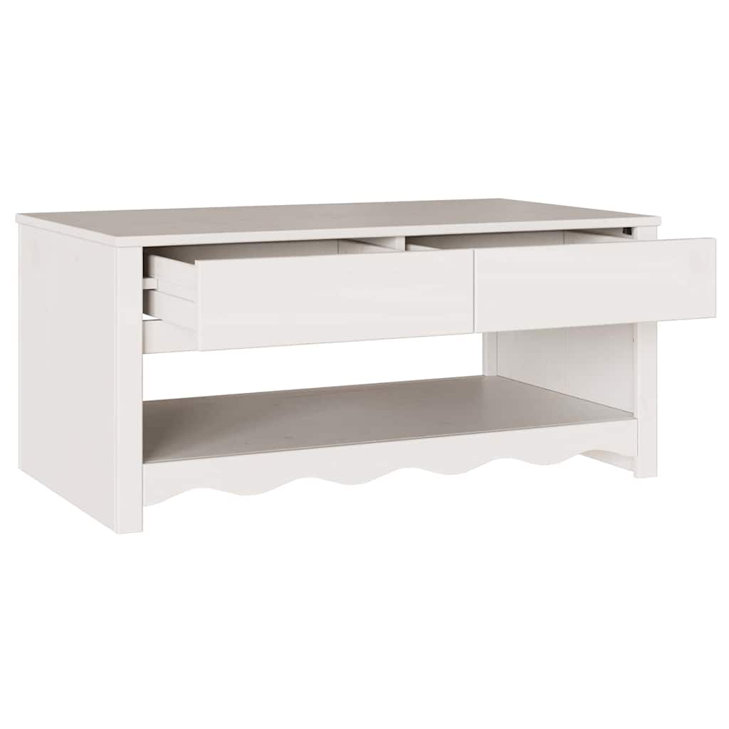 Tavolino da salotto con cassetto Drammen Bianco 99 x 55 x 45 cm | homemem39
