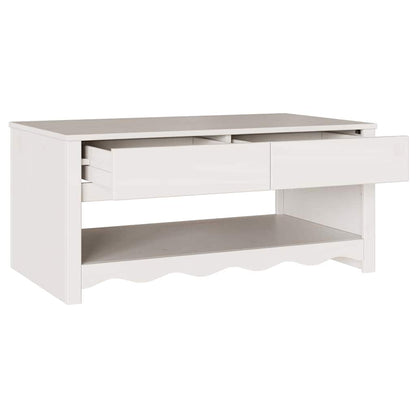 Tavolino da salotto con cassetto Drammen Bianco 99 x 55 x 45 cm | homemem39