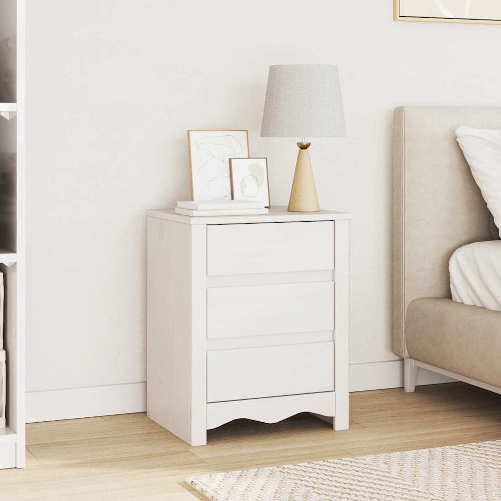 Armadio da Notte con cassetto Drammen Bianco 45 x 35 x 56 cm - homemem39