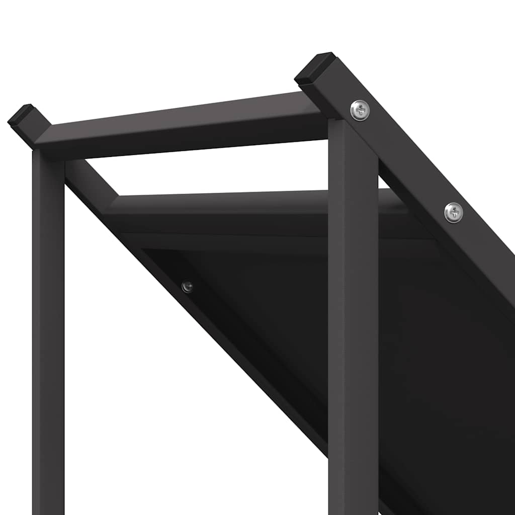 Rastrelliera per Legna da Ardere Nera 70x43x34,5 cm - homemem39