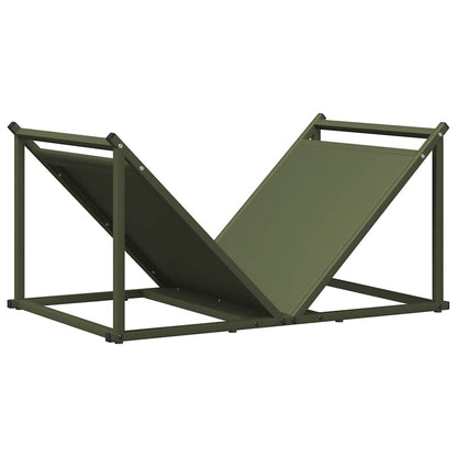 Rastrelliera per Legna da Ardere Verde Oliva 70x43x34,5 cm - homemem39