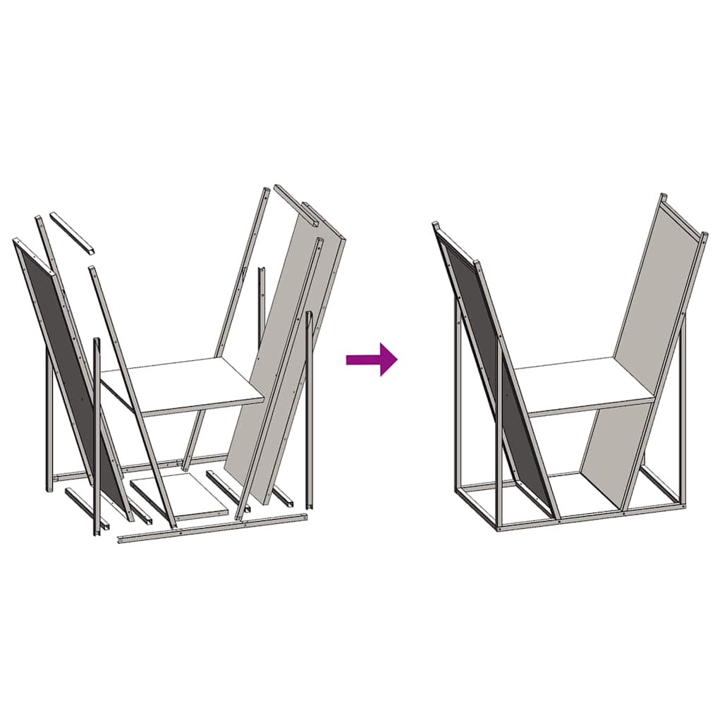 Rastrelliera per Legna da Ardere Nera 69,5x35x81 cm - homemem39