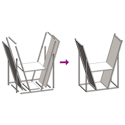 Rastrelliera per Legna da Ardere Nera 69,5x35x81 cm - homemem39