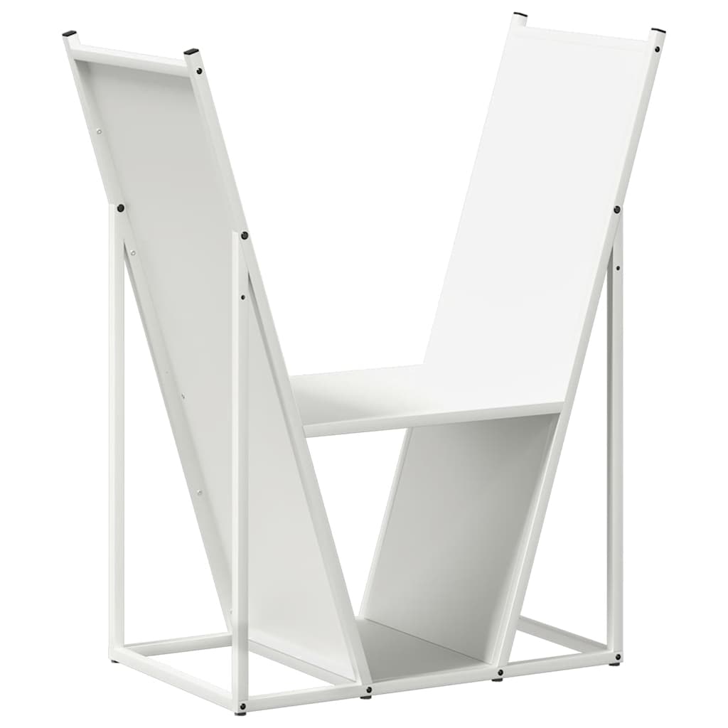 Rastrelliera per Legna da Ardere Bianca 69,5x35x81 cm - homemem39