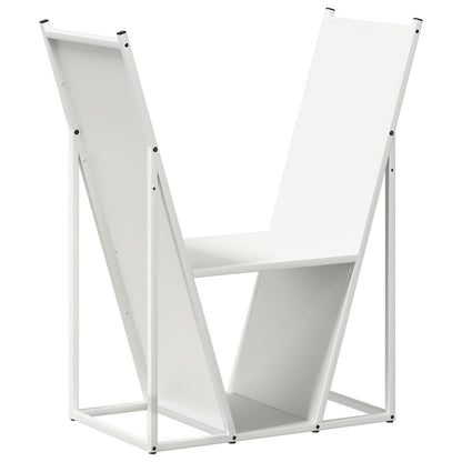 Rastrelliera per Legna da Ardere Bianca 69,5x35x81 cm - homemem39