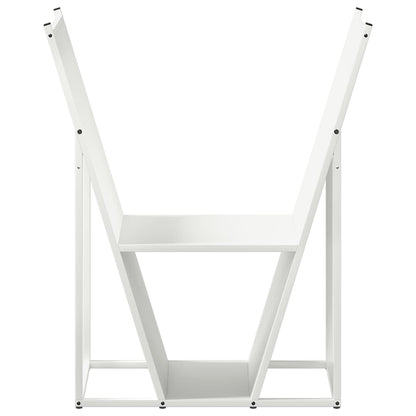 Rastrelliera per Legna da Ardere Bianca 69,5x35x81 cm - homemem39
