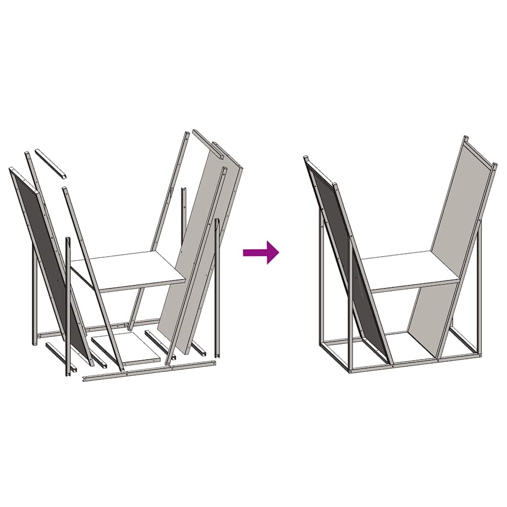 Rastrelliera per Legna da Ardere Bianca 69,5x35x81 cm - homemem39