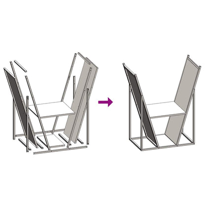 Rastrelliera per Legna da Ardere Bianca 69,5x35x81 cm - homemem39