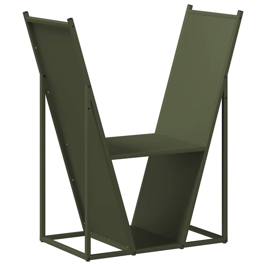 Rastrelliera per Legna da Ardere Verde Oliva 69,5x35x81 cm - homemem39
