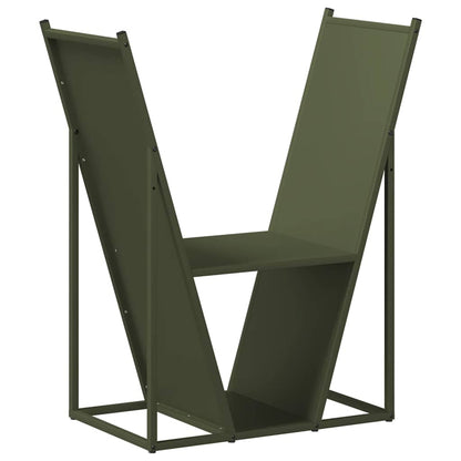 Rastrelliera per Legna da Ardere Verde Oliva 69,5x35x81 cm - homemem39