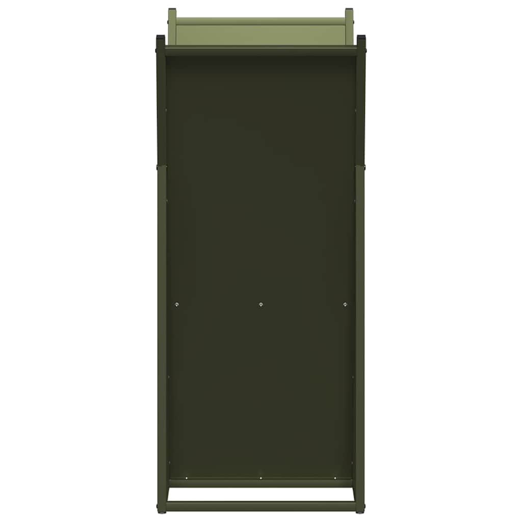 Rastrelliera per Legna da Ardere Verde Oliva 69,5x35x81 cm - homemem39