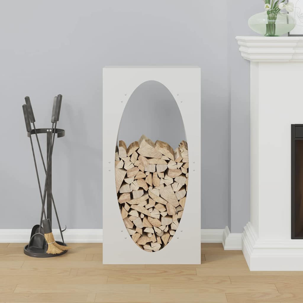 Rastrelliera per Legna da Ardere Bianca 50x23x100 cm - homemem39