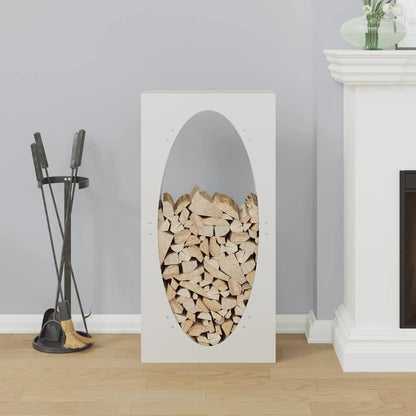 Rastrelliera per Legna da Ardere Bianca 50x23x100 cm - homemem39