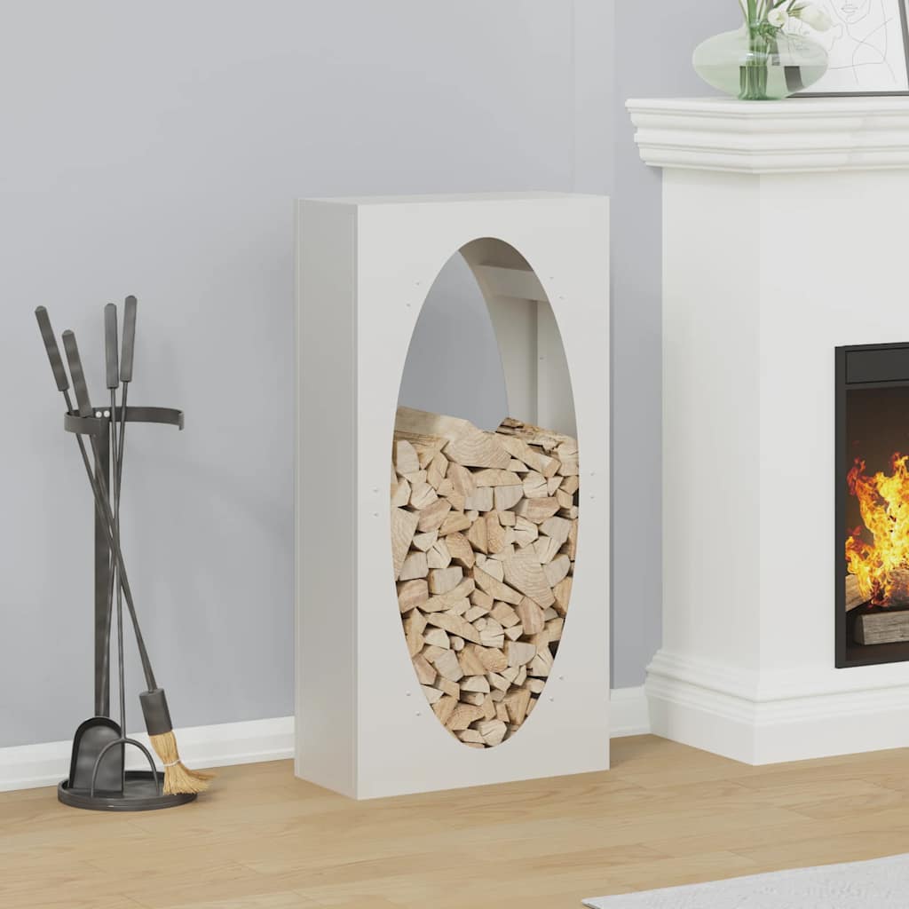 Rastrelliera per Legna da Ardere Bianca 50x23x100 cm - homemem39