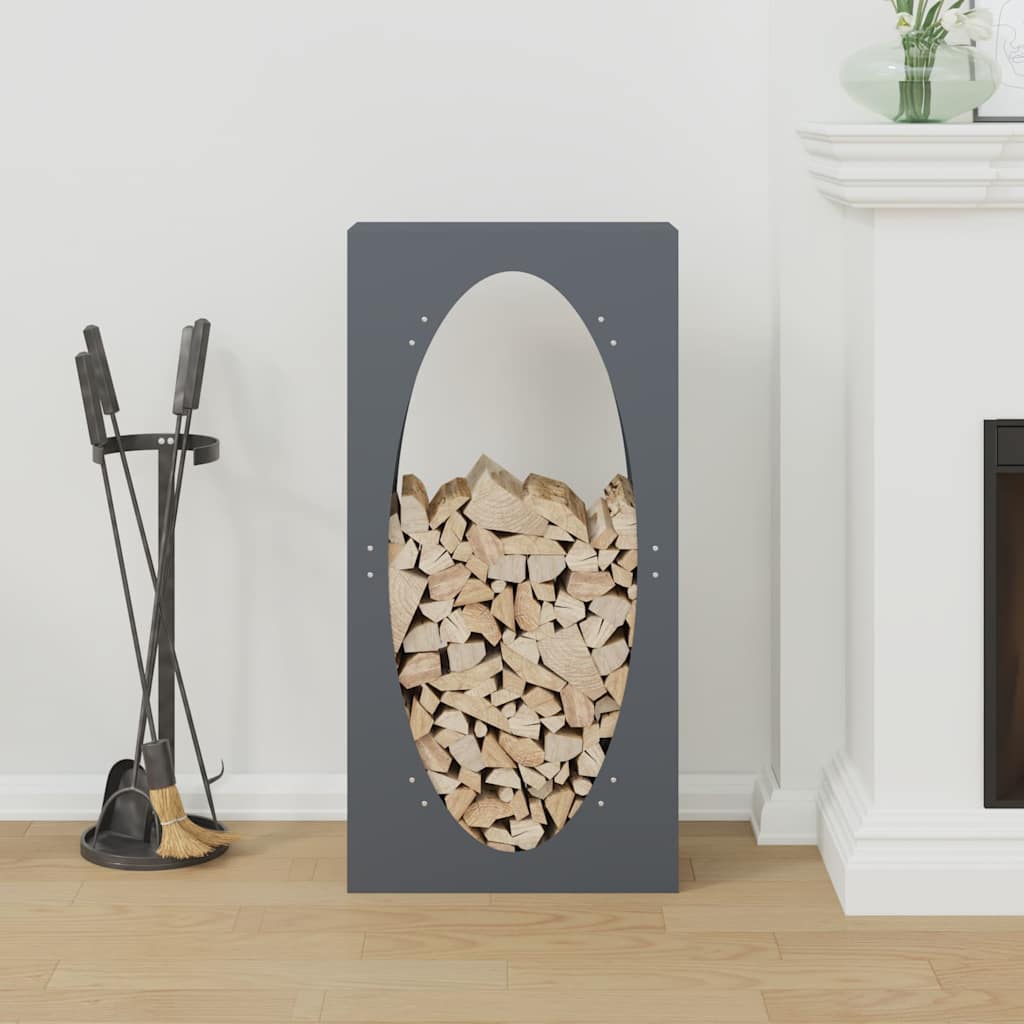 Rastrelliera per Legna da Ardere Antracite 50x23x100 cm - homemem39