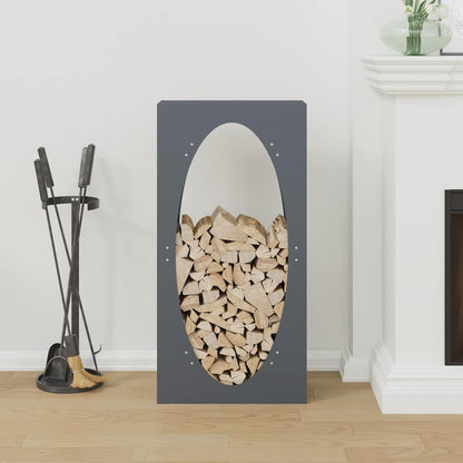 Rastrelliera per Legna da Ardere Antracite 50x23x100 cm - homemem39