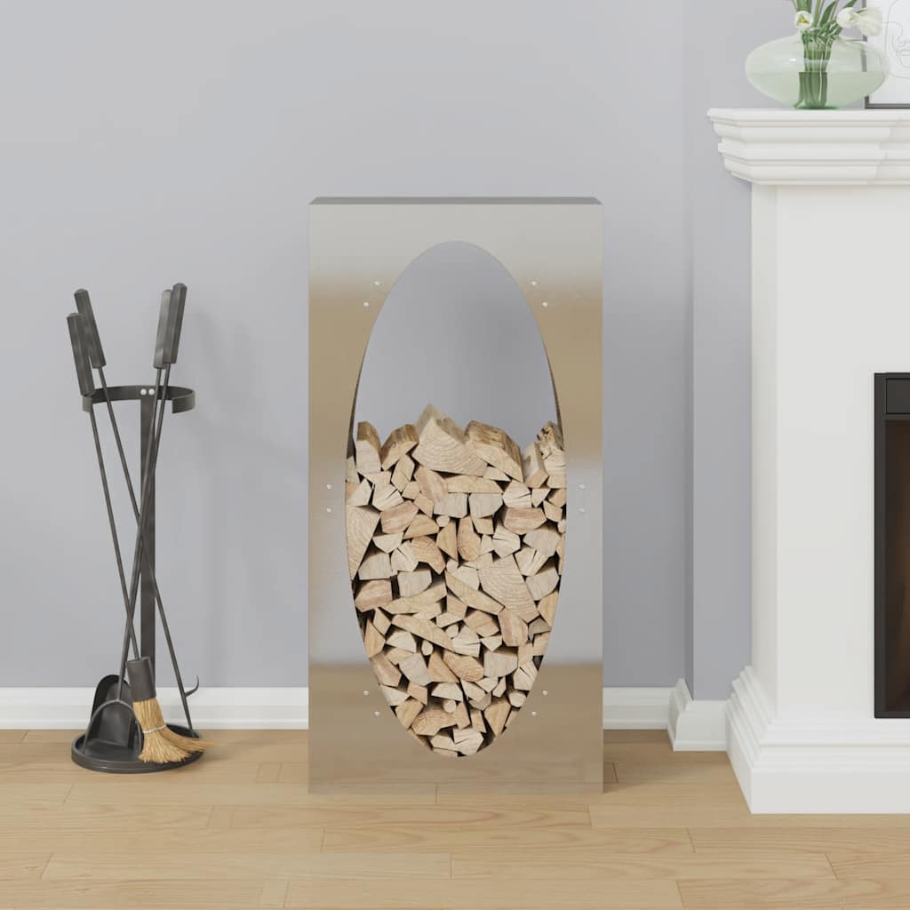 Rastrelliera per Legna da Ardere 50x23x100 cm in Acciaio Inox - homemem39